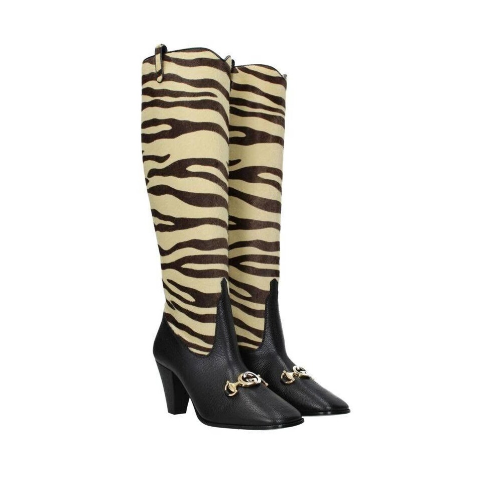 Gucci Zumi GG Logo Fall 19 Tiger Print Boots 6